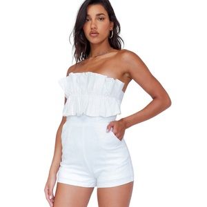 Princess Polly Hunter Mae Cream White Romper